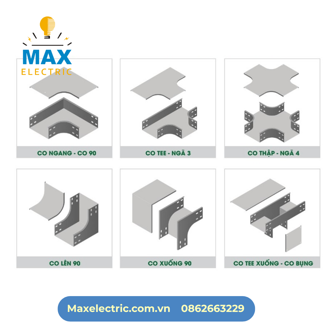 Các loại phụ kiện máng cáp Các loại phụ kiện máng cáp