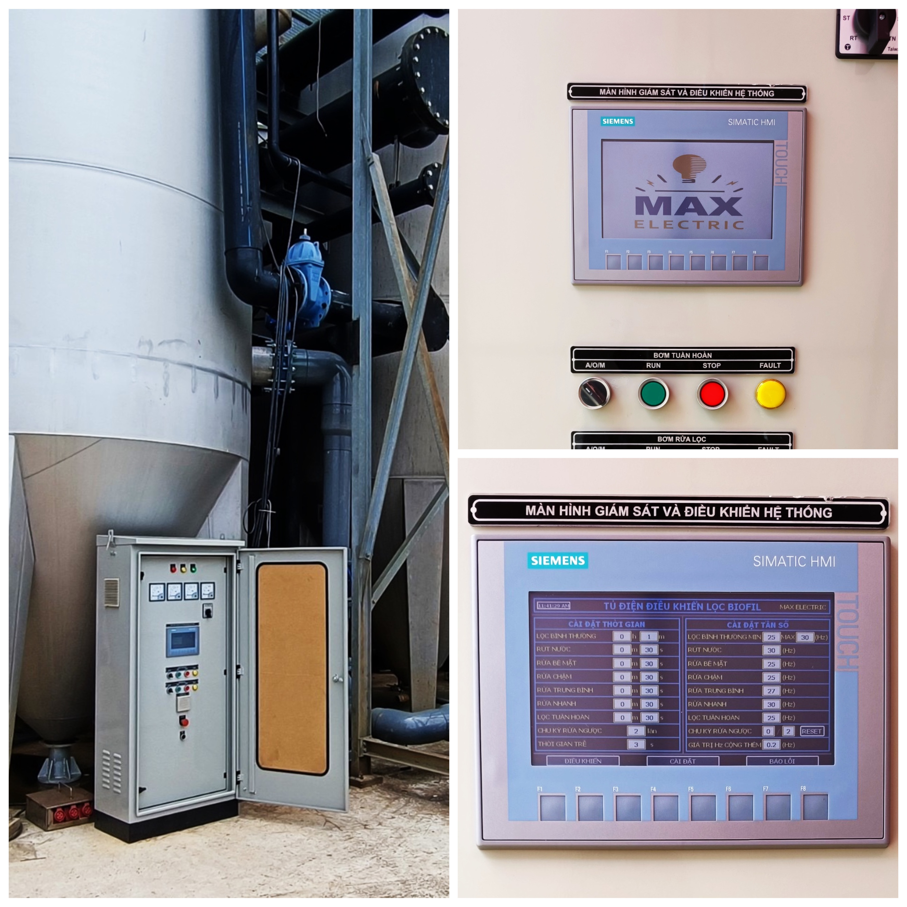 màn hình điều khiển tủ điện xử lí nước thải do Max Electric thiết kế màn hình điều khiển tủ điện xử lí nước thải do Max Electric thiết kế