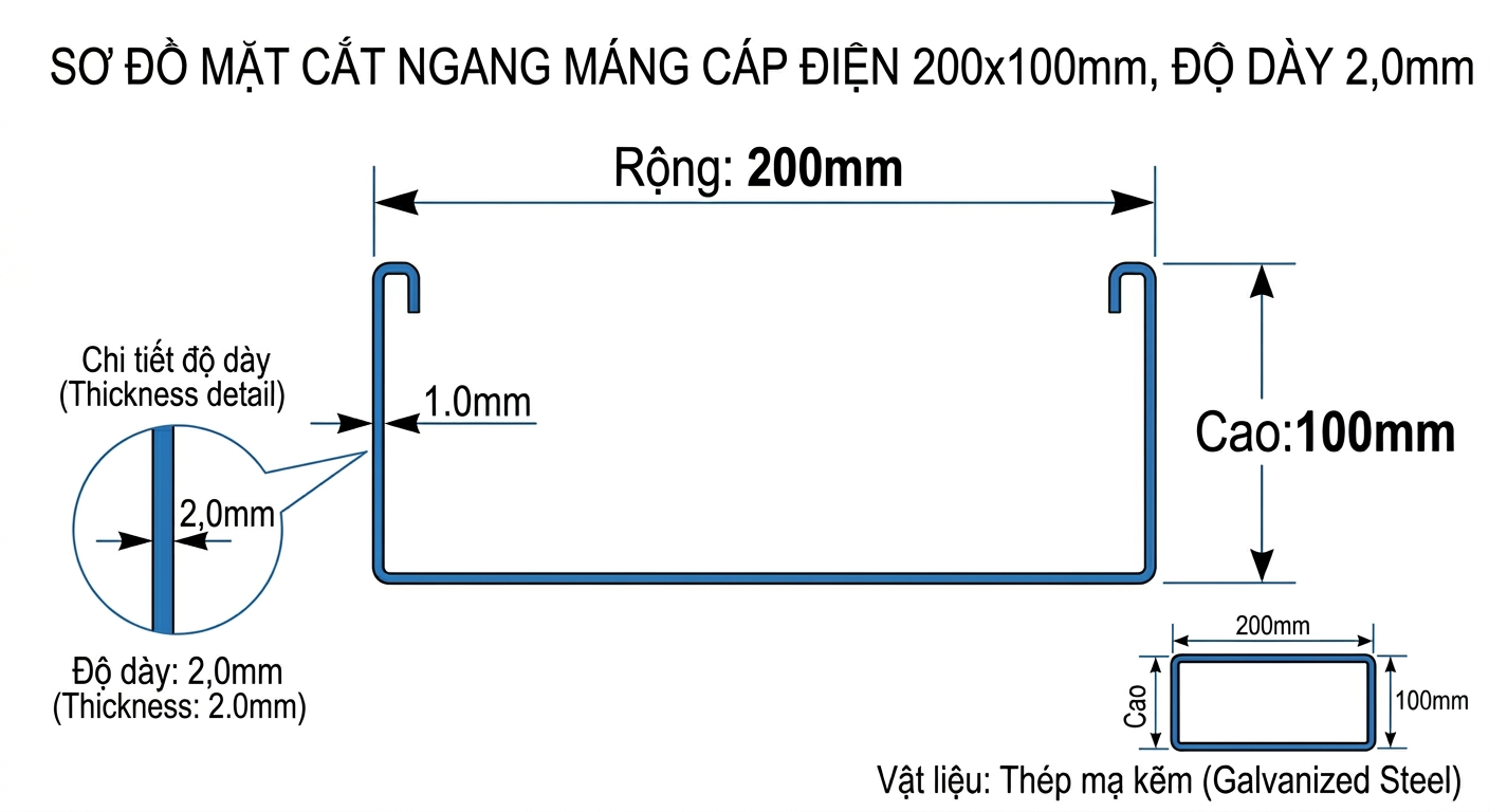 Độ dày 1,5mm máng cáp điện Độ dày 1,5mm máng cáp điện