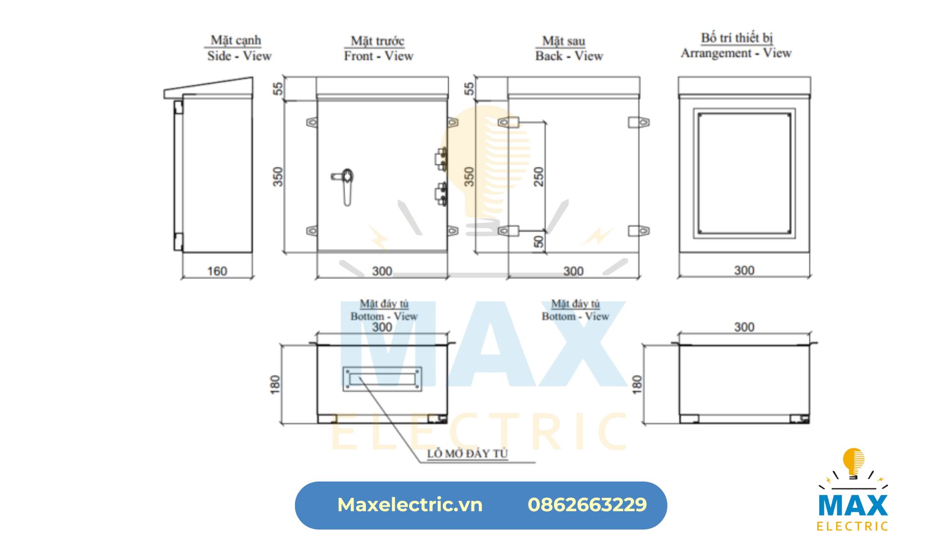 Kích thước tủ điện thông thường Kích thước tủ điện thông thường