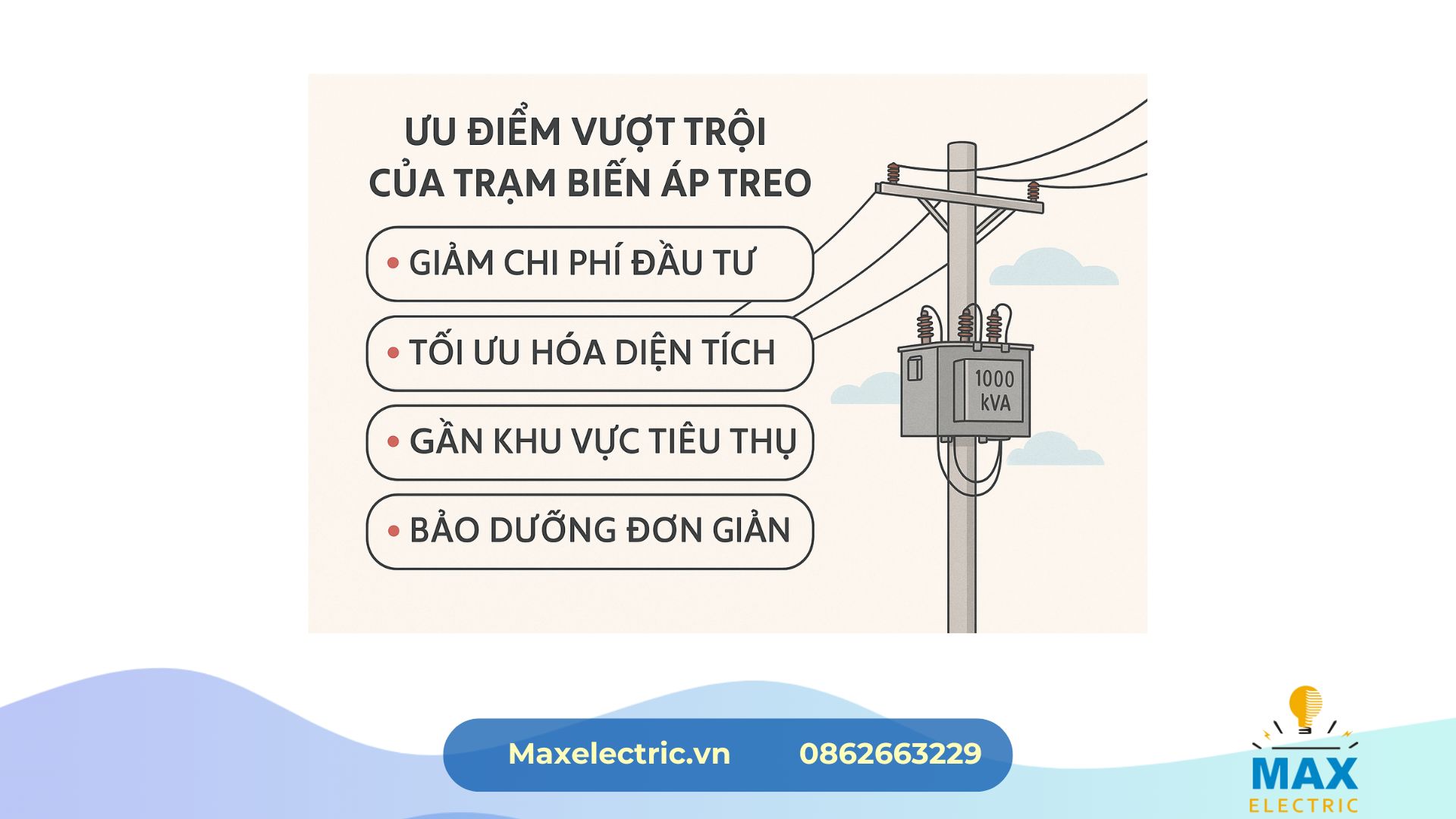 Ưu điểm vượt trội của trạm biến áp treo