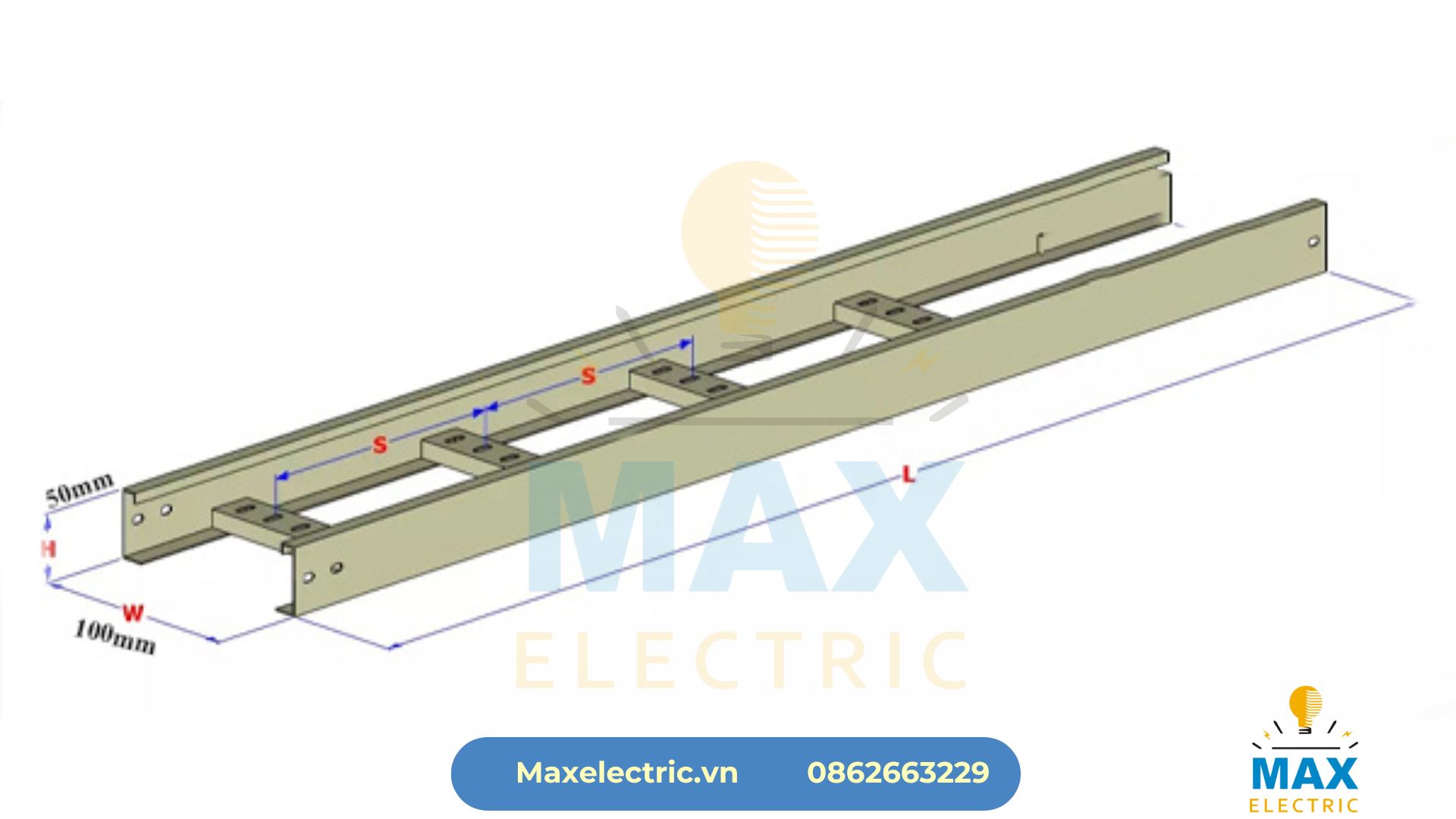 Kích thước khay cáp 100x50