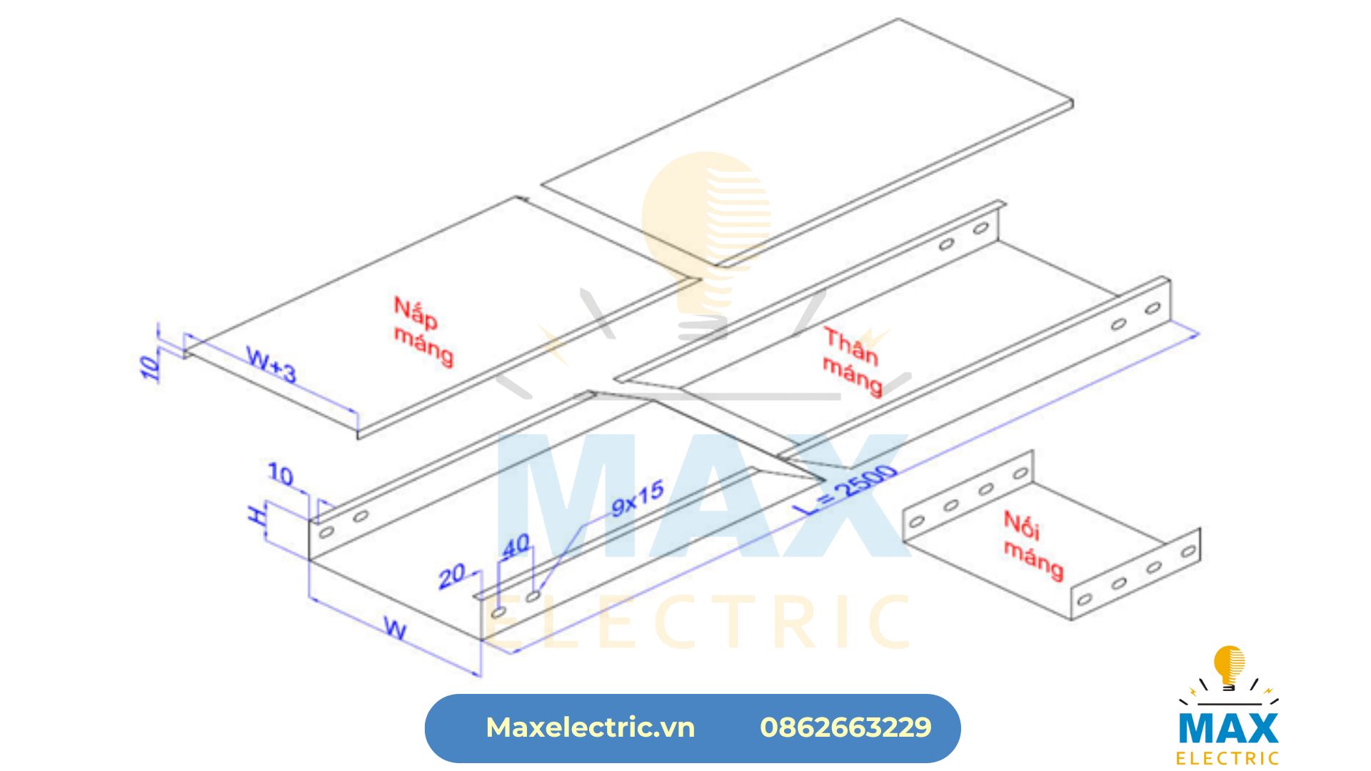 Độ dày máng cáp 200x100